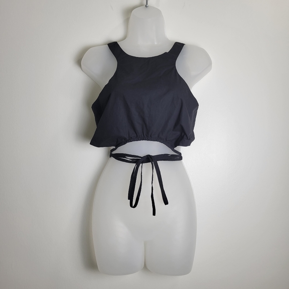 elodie Y2K Tie Black Cropped Tank Top S‎ - Picture 1 of 6